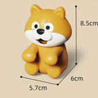 Cute Food Cooling Fan size diagram showing the puppy design at 8.5 cm tall, 5.7 cm wide and 6 cm deep