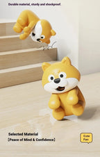 Cute Food Cooling Fan supplier illustration showing the puppy fan beside steps and in a simulated fall