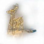 Cute Lighted Wire Reindeer glowing warmly in a front three-quarter view against a white background