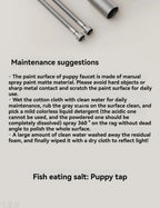 Supplier maintenance instructions for cleaning the puppy faucet painted finish