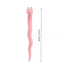 Cute Worm Plant Ornaments: pink decorative worm on a white background with a 12 cm size guide.