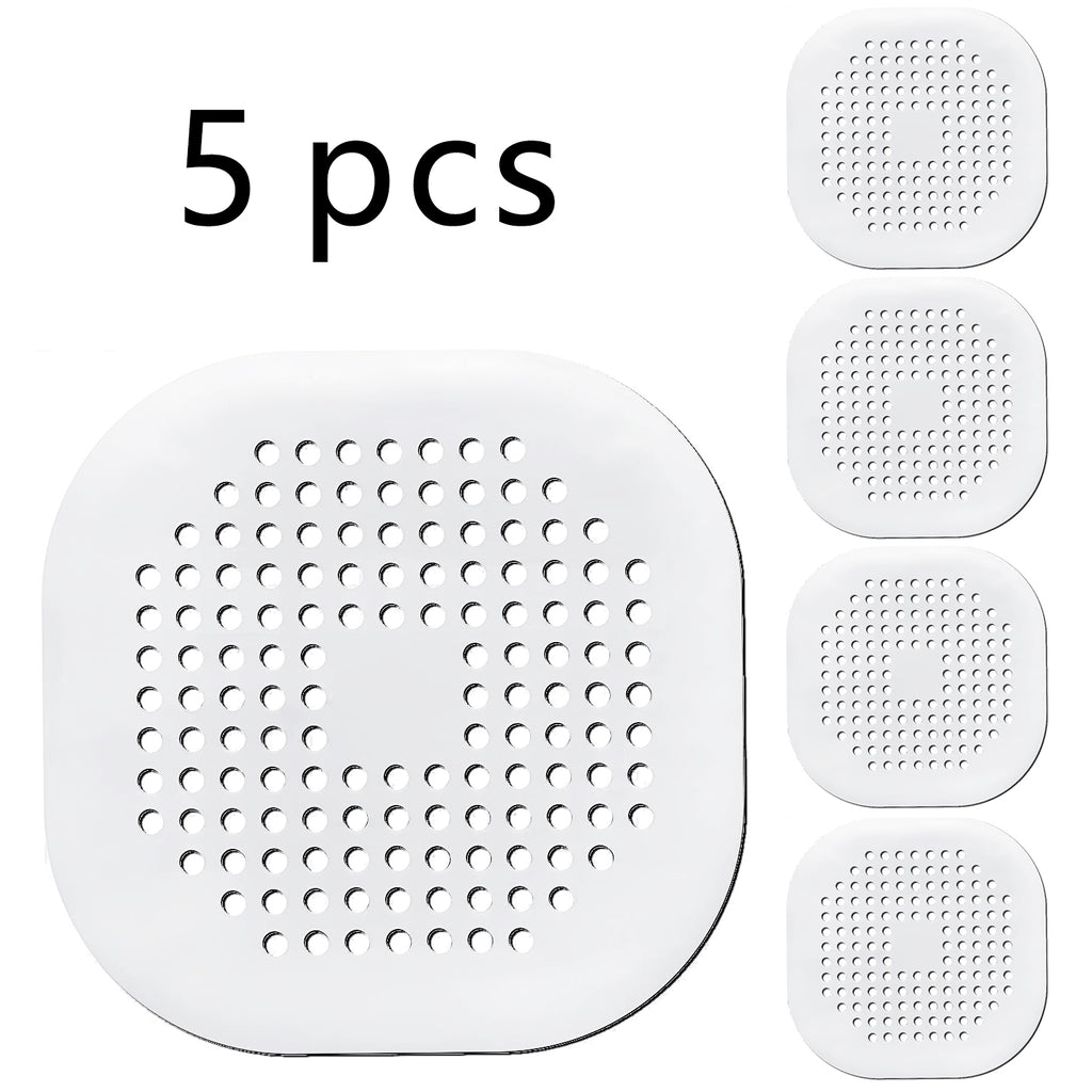 HighPeak DrainGuard™ 5-piece white silicone drain covers with suction grips for hair and debris trapping.