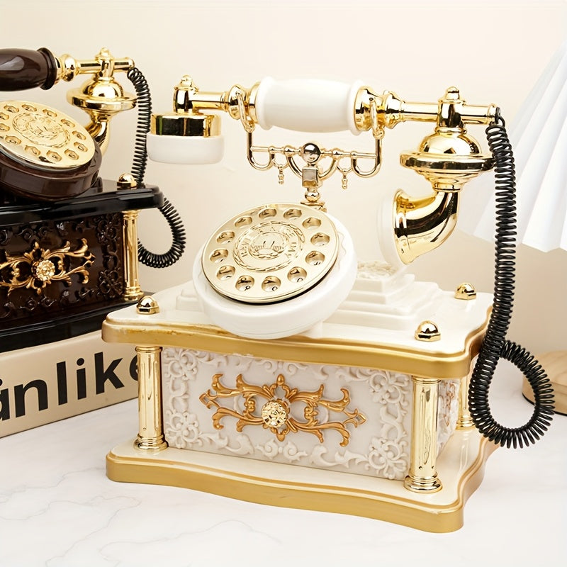 HighPeak Vintage Rotary Telephone Music Box – 8 Melodies Wind-Up