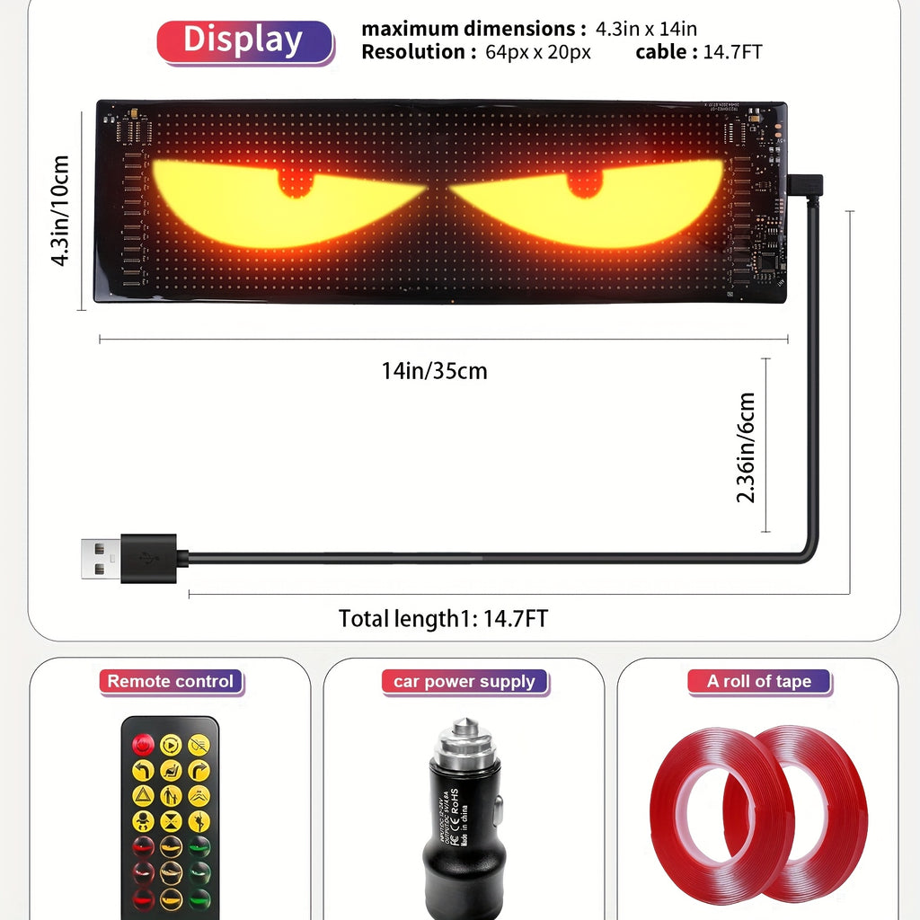 HighPeak Programmable LED Eyes for Cars (2pcs) | Car Window Display