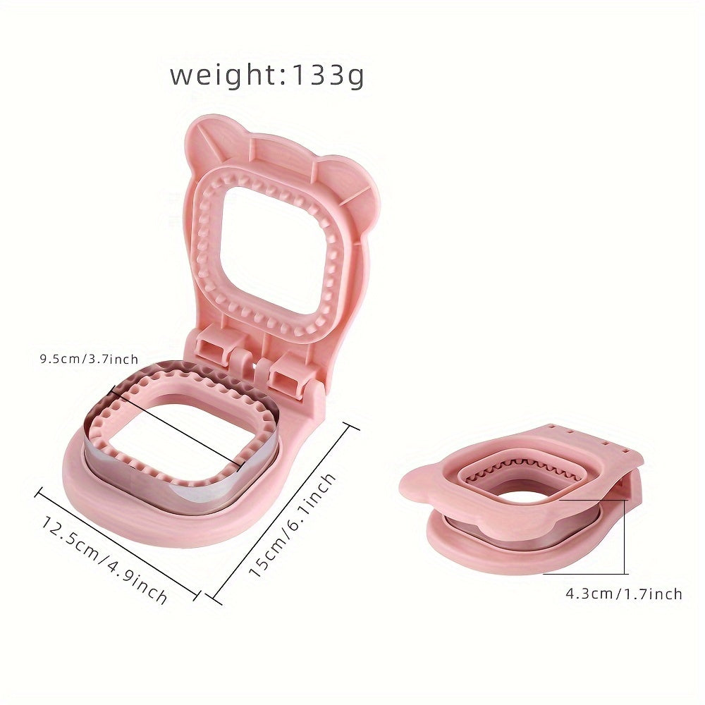 SnackSeal™ DIY Sandwich Cutter in pink with stainless steel edge and compact foldable design by HighPeak