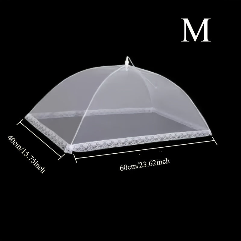 HighPeak Food Tent Cover in white mesh with lace trim, medium size 60x40cm, foldable and pop-up design for outdoor use.