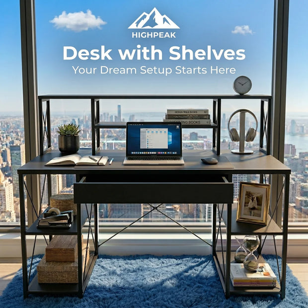 Desk with Shelves
