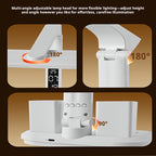 Digital Display Desk Lamp hinge adjustment diagram showing 180-degree and 90-degree movement and the USB-C port.