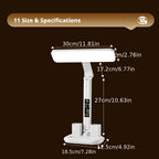 Digital Display Desk Lamp size guide showing a 30 cm light panel and an 18.5 by 12.5 cm base.