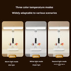Digital Display Desk Lamp comparison of warm 3000K, white 6000K and neutral 4500K lighting modes.
