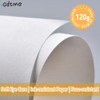 Close-up supplier graphic showing the coloring book paper texture with a 120gsm heavyweight paper label