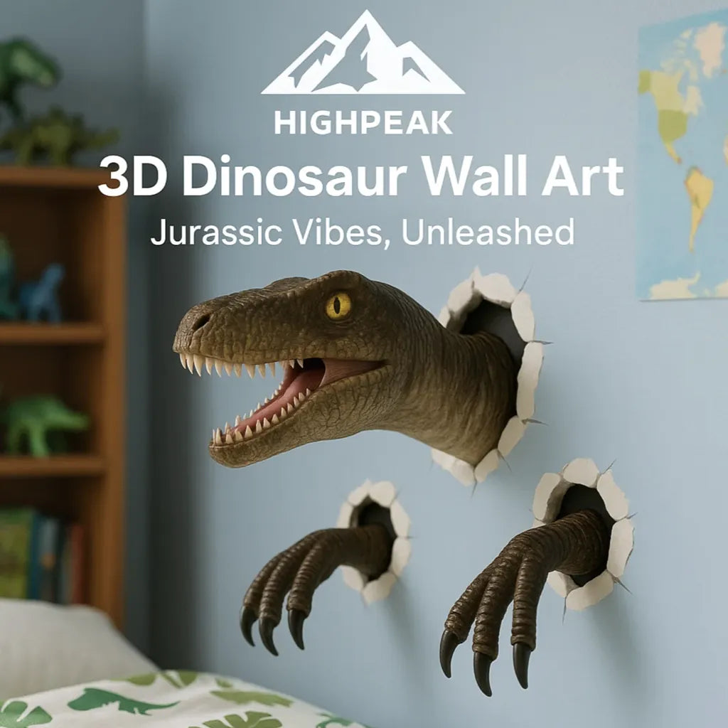 3D Raptor Dinosaur Wall Art Set