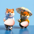 Dog Belly Door Buffer soccer dog and umbrella dog designs displayed side by side