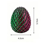 Dragon Egg Fidget Toy size guide showing a colorful egg measuring 4.5 by 5.7 centimeters