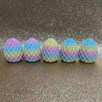 Dragon Egg Fidget Toy rainbow 5-pack lined up together in assorted pastel color blends