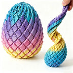 Dragon Egg Fidget Toy segmented scale construction bending into a spiral rainbow shape