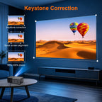 Dream J9 MiniProjector keystone correction and 50 to 100 percent zoom adjustment guide