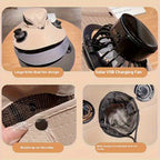 HighPeak Cooling Fan Sun Hat in beige with dual solar USB fans, breathable mesh, and adjustable buckle for outdoor cooling.