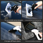 Electric Glass Cleaner built-in dirty-water collector highlighted on the handheld unit