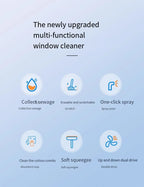 Electric Glass Cleaner shown working across wet shower-door glass