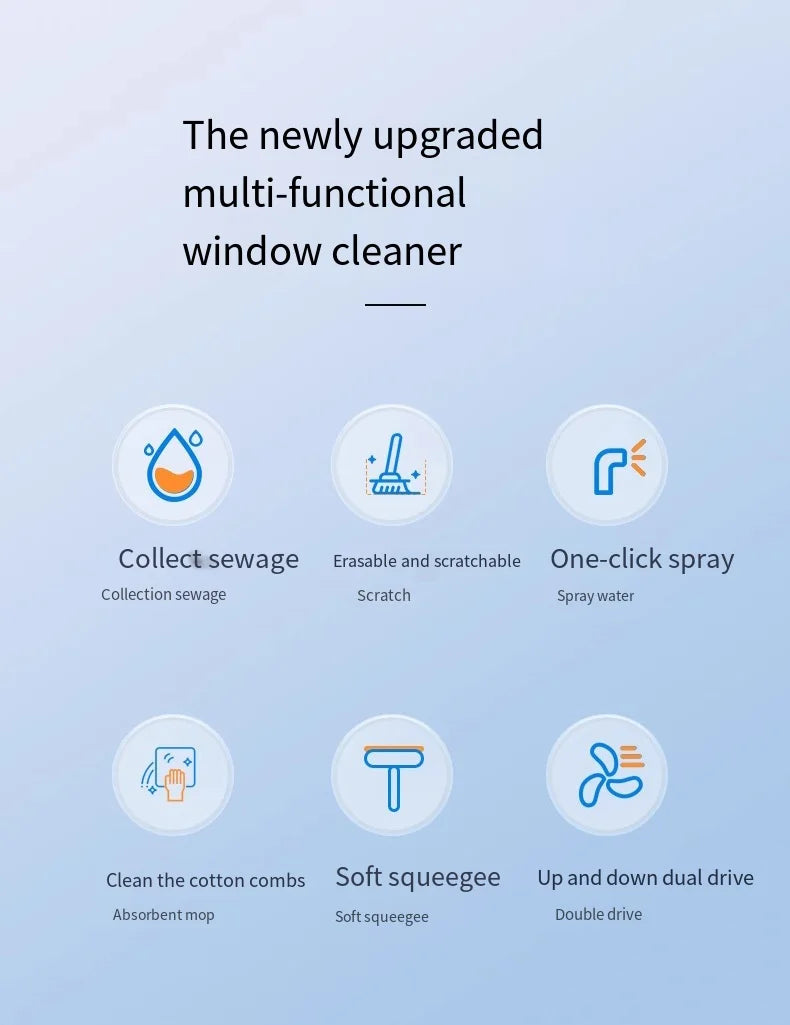 Electric Glass Cleaner shown working across wet shower-door glass