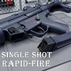 Electric SMG Gel Blaster receiver close-up showing its selector, grip, trigger, and detached magazine