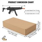 Electric SMG Gel Blaster dimension chart showing 70 cm collapsed and 80 cm extended lengths