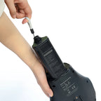 Electric Underwater Scooter with the detachable battery being lifted from the rear compartment