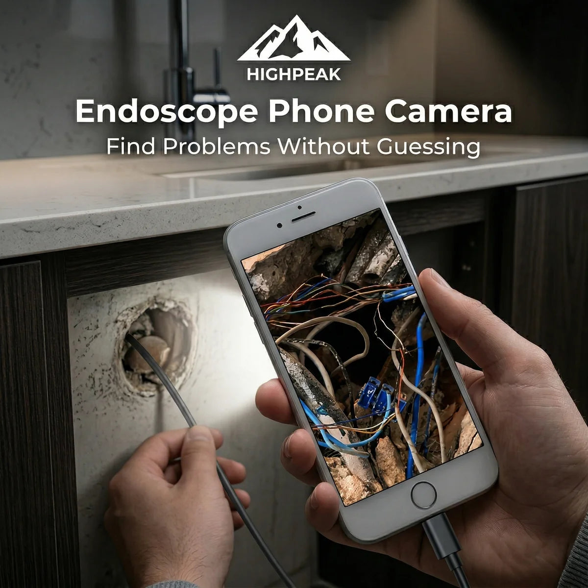 HighPeak Endoscope Phone Camera | HD Inspection Tool with Light