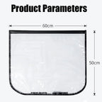 EV Charging Rain Cover — Dimension guide showing the rounded lower corners and 60 by 50 cm measurements.