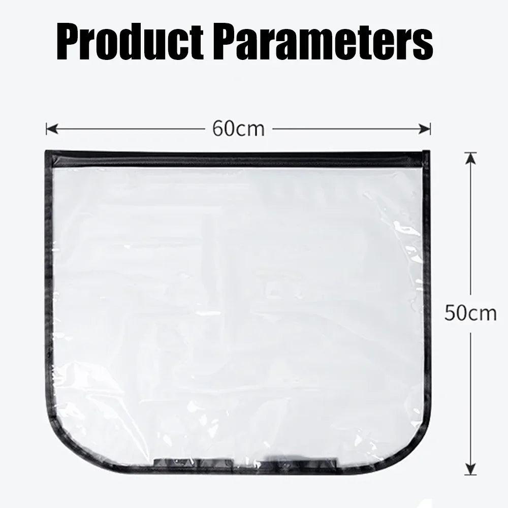 EV Charging Rain Cover — Dimension guide showing the rounded lower corners and 60 by 50 cm measurements.