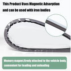 EV Charging Rain Cover — Folded black edging and enlarged magnetic strip with an iron-body compatibility note.