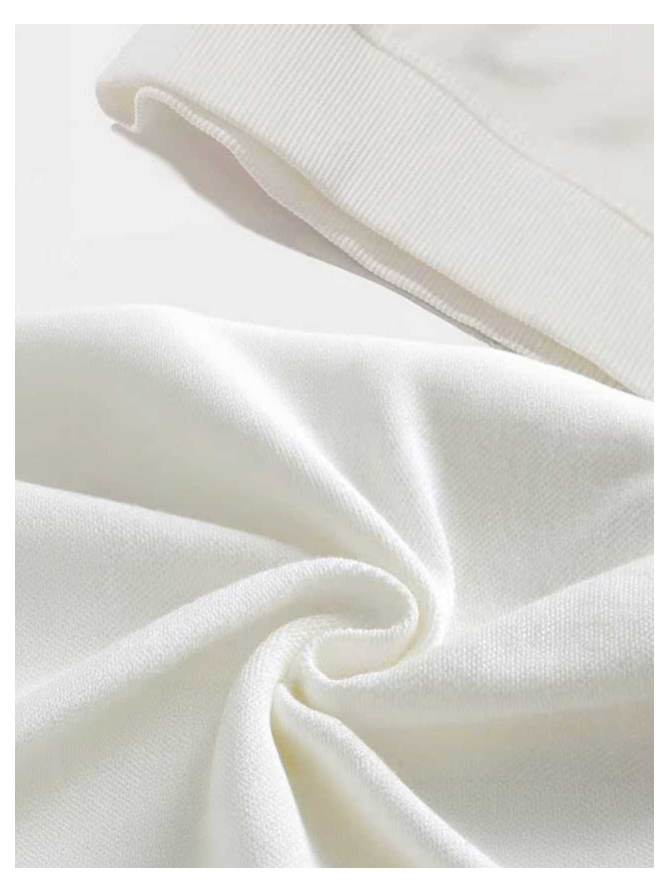 "Ew, People" Hoodie white polyester fabric close-up showing the smooth knit texture