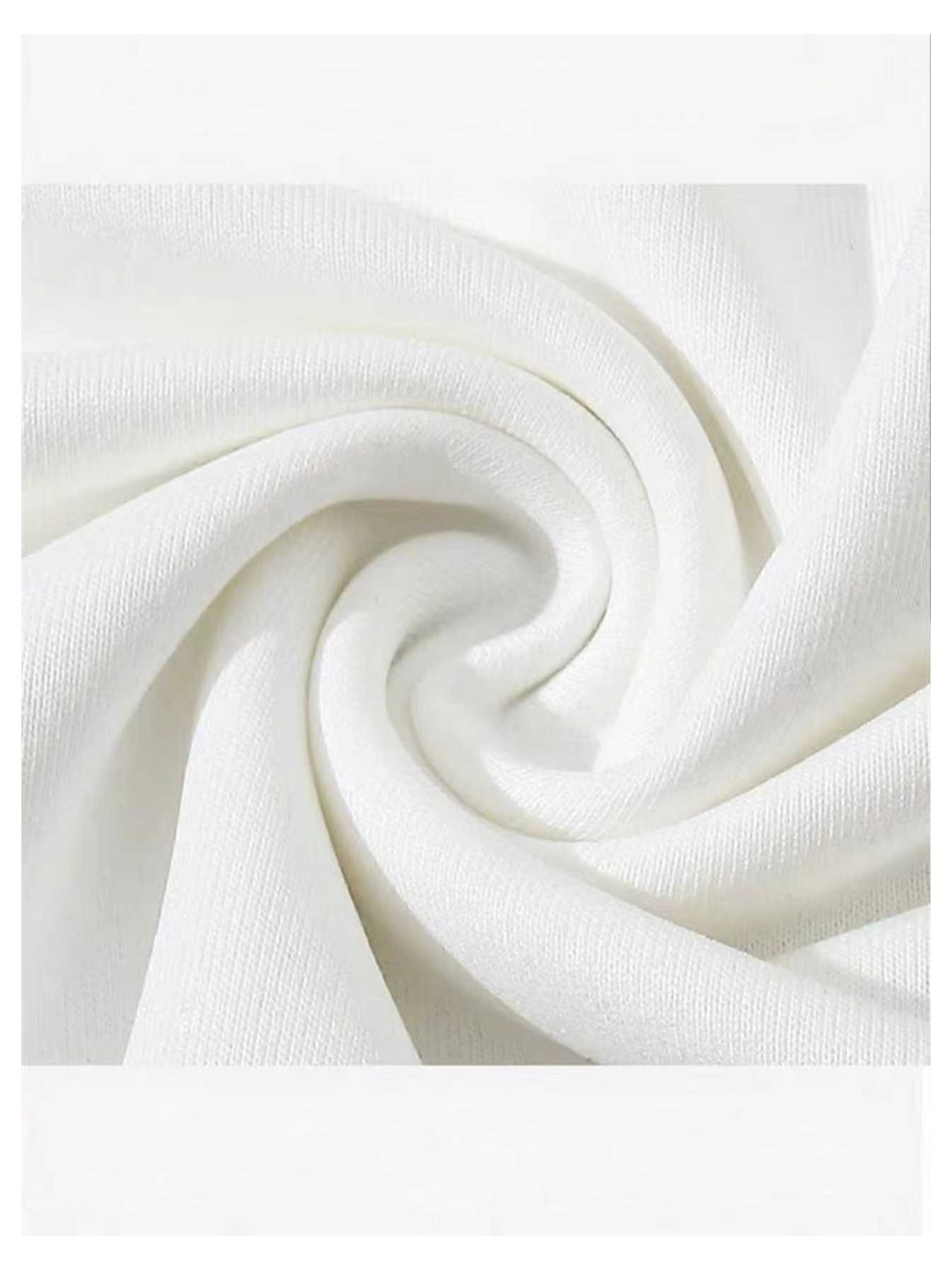 "Ew, People" Hoodie white knit fabric folded into a swirl for a material detail view