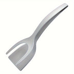 HighPeak FlipGrip™ 2 in 1 spatula tongs in white, durable heat-resistant kitchen tool for gripping and flipping food easily