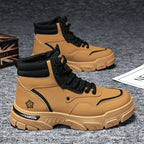 TrailForge™ Boots in tan with black trim, lace-up high-tops featuring thick EVA soles for grip and all-day support