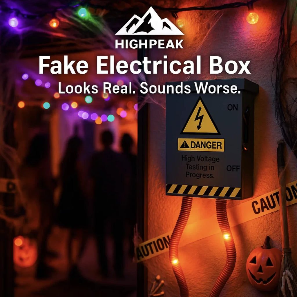 Fak Box HighPeak Fake Electrical Box – Flashing Halloween Scare Prop w/ Sounds