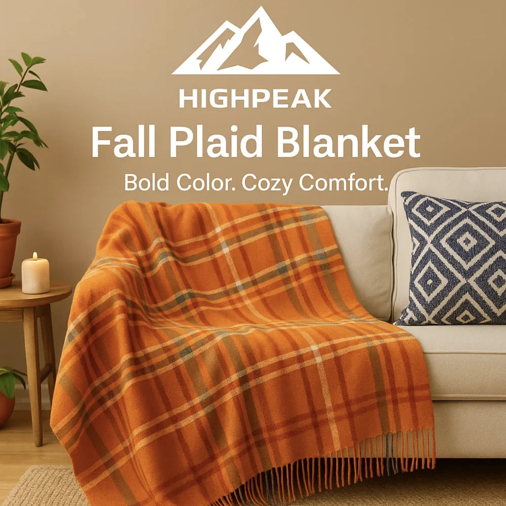 Fall Plaid Throw Blanket