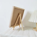 Felt Letter Board rear view showing the optional wooden tabletop stand supporting the frame.