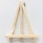 Felt Letter Board optional natural wooden tabletop stand shown folded from the side.