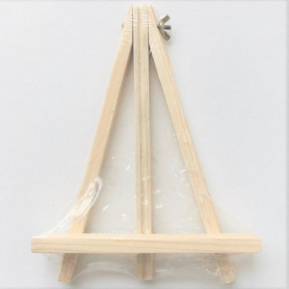 Felt Letter Board optional natural wooden tabletop stand shown folded from the side.