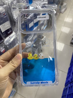 Floating Ducks Phone Case Three Ducks case in a clear bag labeled 17 Pro Max, with a wide camera opening