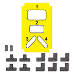 Flying Disc Target Game yellow numbered target panel with straight, T-shaped, and corner connectors