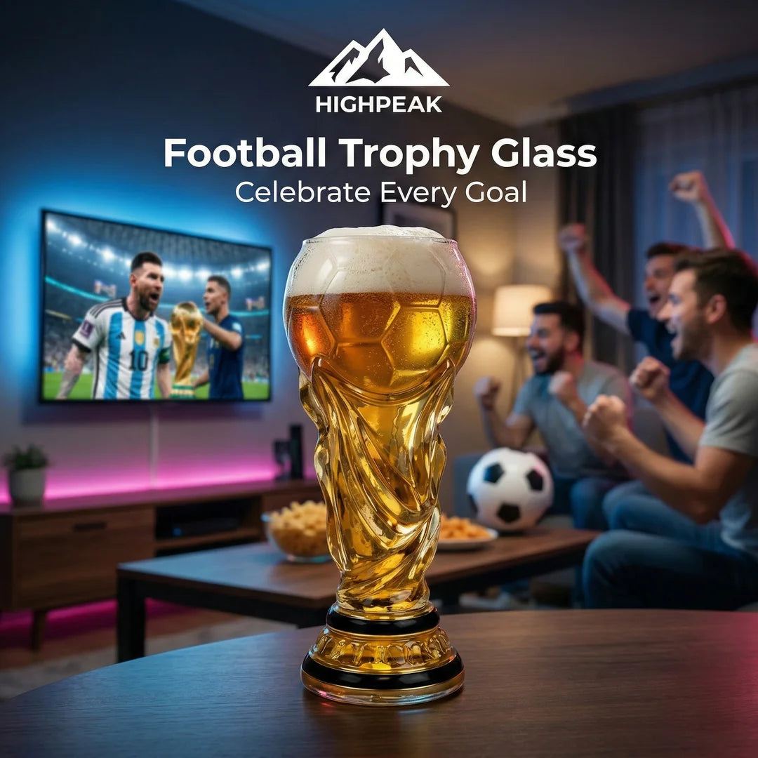 Trophy Riser Glass HighPeak Football Trophy Glass for Game Night Fans