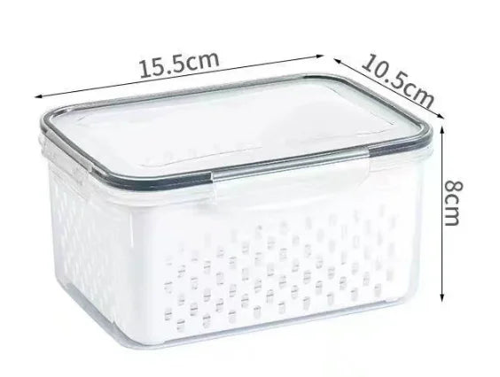 Fresh Produce Containers Set 380 ml container measuring 15.5 by 10.5 by 8 cm