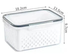 Fresh Produce Containers Set 800 ml container measuring 18.2 by 13.5 by 9.7 cm
