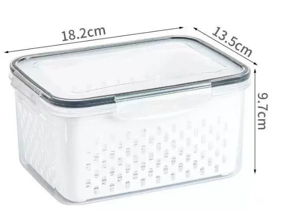 Fresh Produce Containers Set 800 ml container measuring 18.2 by 13.5 by 9.7 cm