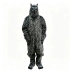 Full-Body Werewolf Costume in gray, showing the complete front view with wolf head and clawed feet