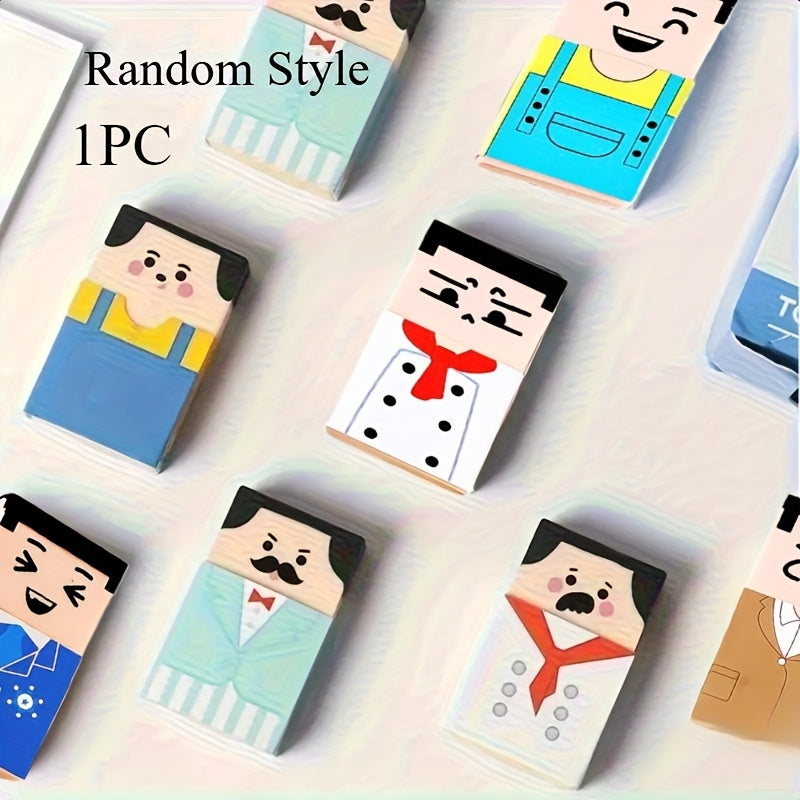 Funny Balding Man Erasers: Assorted character designs with original supplier text reading Random Style 1PC.