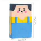 Funny Balding Man Erasers: Overalls character size guide showing approximately 5 cm height and 3 cm width.